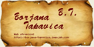 Borjana Tapavica vizit kartica